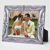 Cadre argenté élégant avec plaque pour ajouter une (Côté)