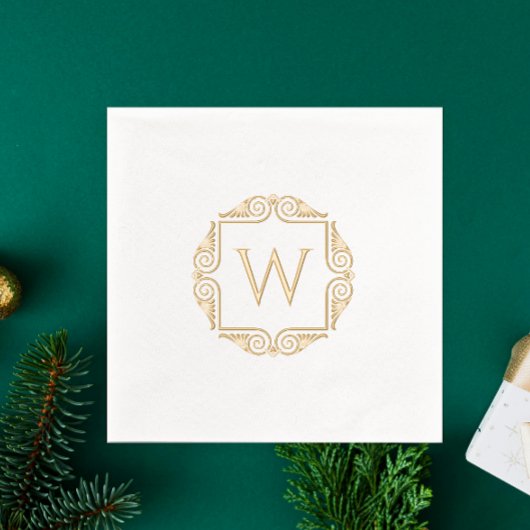 Cadre Art Déco Élégant avec Monogramme Initial du 
