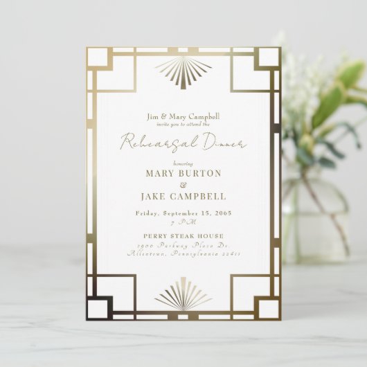 Cadre Art Déco moderne Invitation de répétition bl (Debout devant)