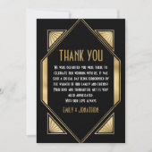 Cadre Art Déco Photo Black Gold Mariage Merci (Devant)