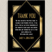 Cadre Art Déco Photo Black Gold Mariage Merci