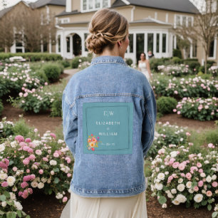Cadre avec Rose, style Mariage sur bleu rétro