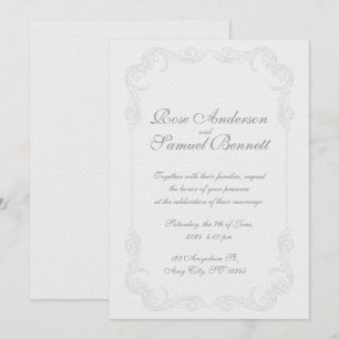 Cadre baroque Faire-part de mariage noir blanc