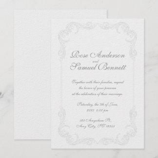 Cadre baroque Faire-part de mariage noir blanc
