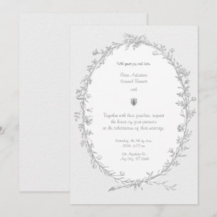 Cadre baroque Faire-part de mariage noir blanc