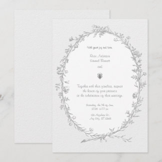 Cadre baroque Faire-part de mariage noir blanc
