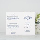 Cadre baroque monogramme marine bleu programme de (Debout devant)