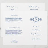 Cadre baroque monogramme marine bleu programme de (Devant / Derrière)