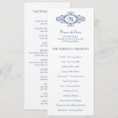 Cadre baroque monogramme marine bleu programme de  (Devant / Derrière)