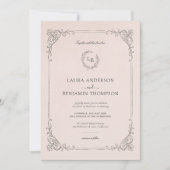Cadre baroque rose pâle I Faire-part de mariage (Devant)