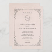 Cadre baroque rose pâle I Faire-part de mariage (Devant / Derrière)