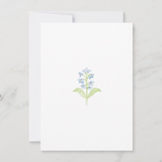 Cadre bleu vert simple Baptême Invitation (Dos)