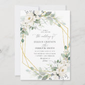 Cadre botanique blanc verdoyant faire-part de mari (Devant)