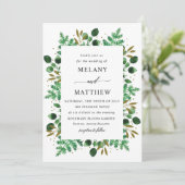 Cadre botanique Faire-part de mariage_neige (Debout devant)