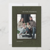 Cadre Botanique Vert Thanksgiving Carte photo (Devant)