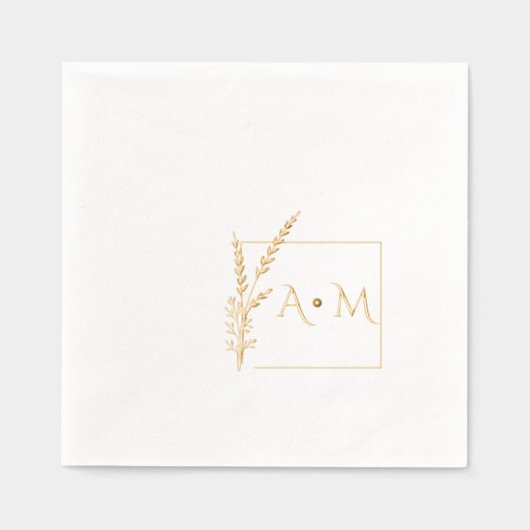 Cadre carré monogramme élégant (Recto)