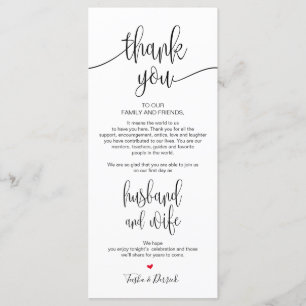 Cadre Carte de remerciements pour le dîner Mariage