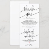 Cadre Carte de remerciements pour le dîner Mariage (Devant / Derrière)