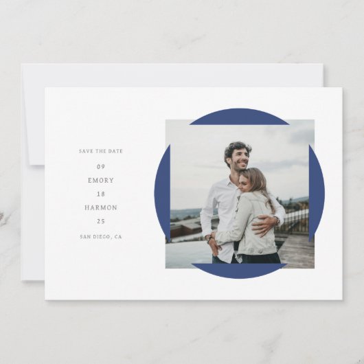 Cadre circulaire Enregistrer la carte Date (Devant)