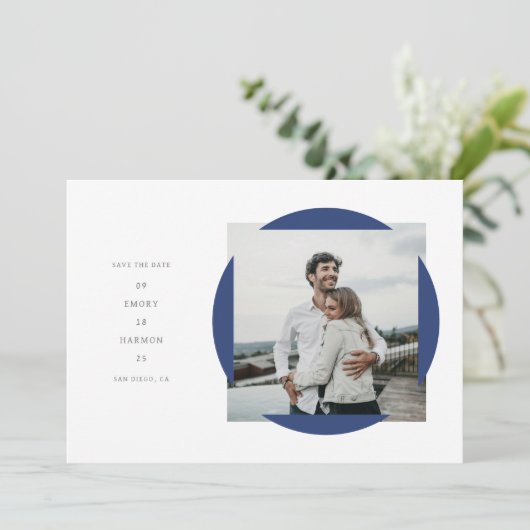 Cadre circulaire Enregistrer la carte Date (Debout devant)