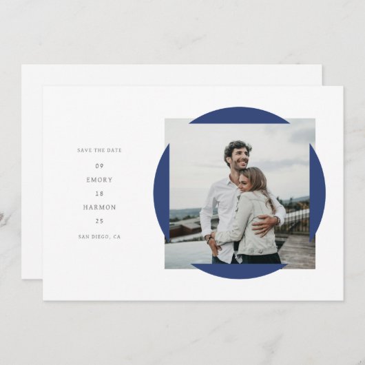 Cadre circulaire Enregistrer la carte Date (Devant / Derrière)