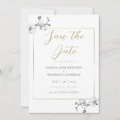 Cadre Classique Carte de Mariage Orchidée Blanche  (Devant)