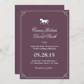 Cadre classique Courir Cheval Mariage Invitations (Devant / Derrière)