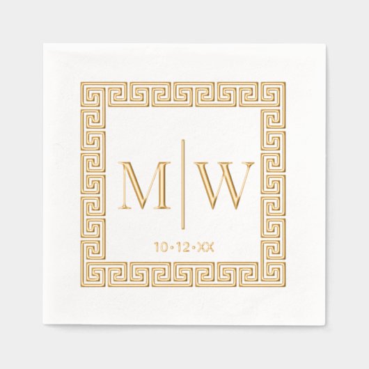 Cadre clé grecque #2 Deux Monogramme Mariage initi (Recto)