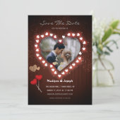 cadre coeur lumineux enregistrer la carte d'invita (Debout devant)