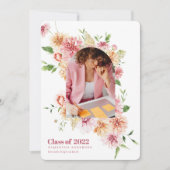 Cadre d'arc floral moderne Diplômé Invitation phot (Devant)