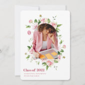 Cadre d'arc floral moderne Diplômé Invitation phot (Devant)