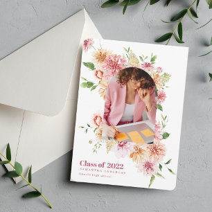 Cadre d'arc floral moderne Diplômé Invitation phot
