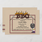Cadre de barbecue - Invitation à la fête d'anniver (Devant / Derrière)