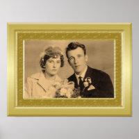 Cadre de bordure doré optionnel poster photo perso