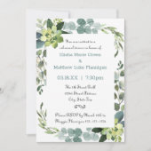 Cadre de bouquet sarcelle - Invitation à la soirée (Devant)