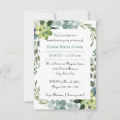 Cadre de bouquet sarcelle - Invitation de fête de (Devant)