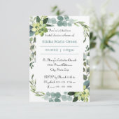 Cadre de bouquet turquoise - Invitation de douche  (Debout devant)