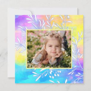 Cadre de carte de Pâques avec une belle image aqua