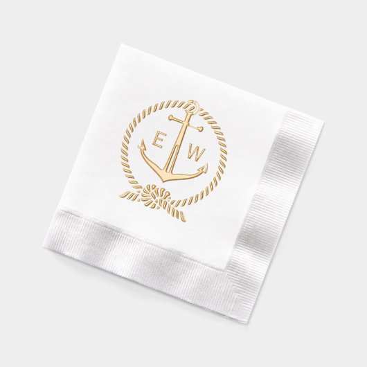 Cadre de corde nautique Ancre Monogramme Initiale (Gauche)