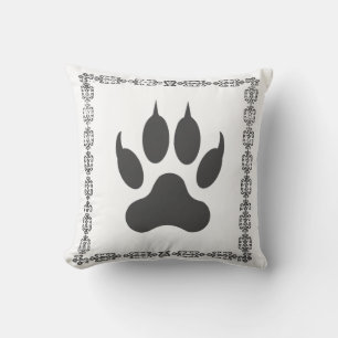 Cadre de Coussin Style Blanc Noir Patte d'Animal