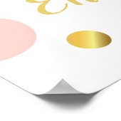 Cadre de décor pour photo Affiche Rose Or à pois (Coin)