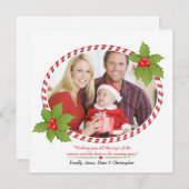 Cadre de fêtes avec carte au houx (Devant / Derrière)