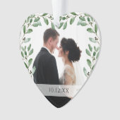 Cadre de feuillage | Date spéciale et deux photos (devant)