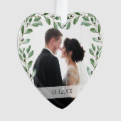 Cadre de feuillage | Date spéciale et deux photos (devant)