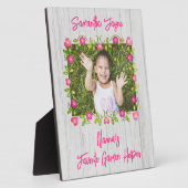 Cadre de Fleur Bois Look personnalisé Plaque cadea (Côté)