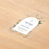 cadre de fleurs de prairie Baptême Invitation (Poser)