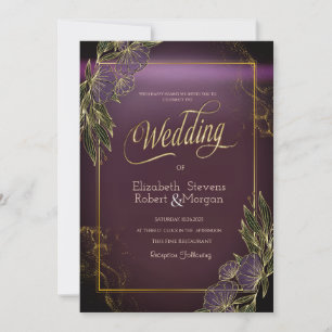 Cadre de fleurs élégantes Invitation de mariage vi