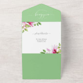 Cadre de fleurs roses tout en une seule invitation (Dehors)