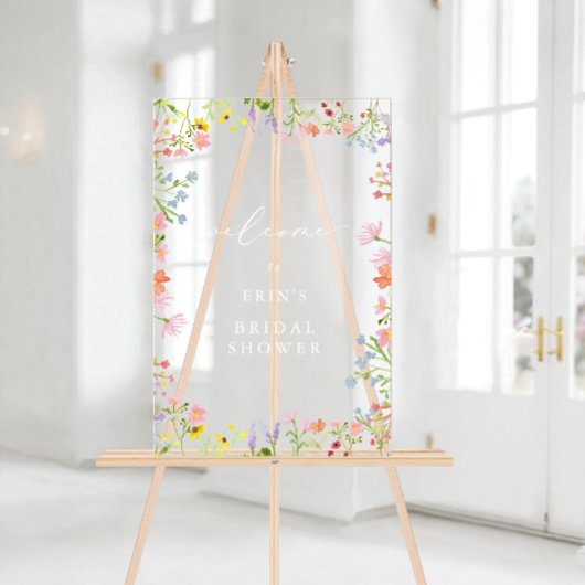 Cadre de fleurs sauvages rustique pour la bienvenu