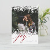 Cadre de flocon de neige | Carte photo de vacances (Debout devant)